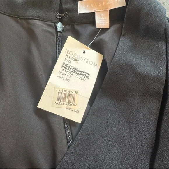 Nordstrom Chelsea 28 Black Viscose Crossover Front Jumpsuit Med NEW WITH TAGS - Picture 3 of 12